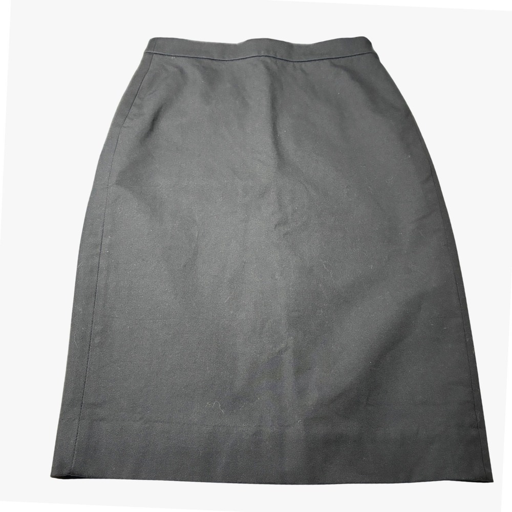 J.Crew No. 3 Black Cotton Stretch Pencil Skirt Back Vent Petite 4P NWT